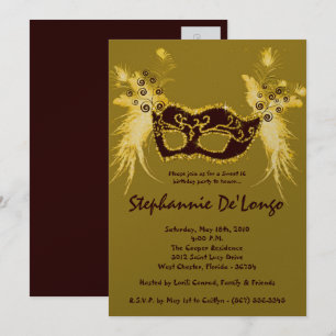 12x18 Gold Masquerade Sweet 16 Geburtstag Einladun Einladung