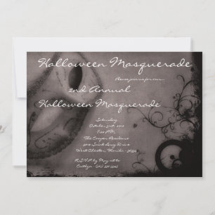 12x18 Gray Masquerade Halloween Kostümeinladung Einladung