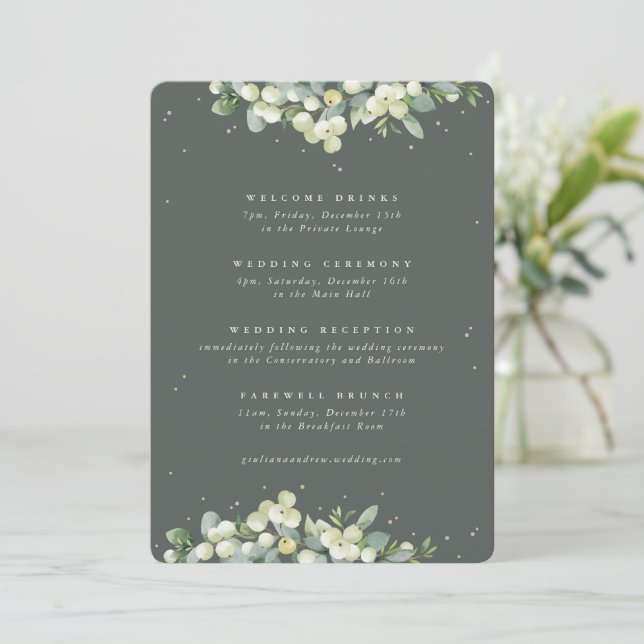 12x18 Green Snowberry+Eukalyptus Hochzeitstag (Stehend Vorderseite)