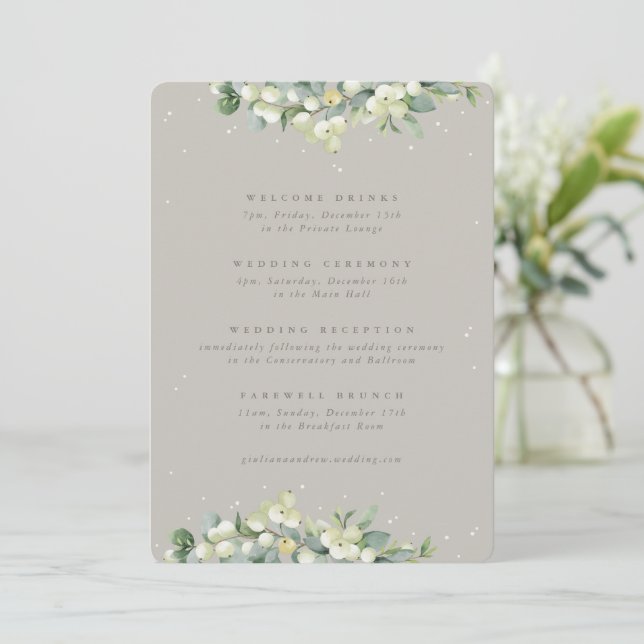 12x18 Greige Snowberry+Eukalyptus Wedding Tour (Stehend Vorderseite)