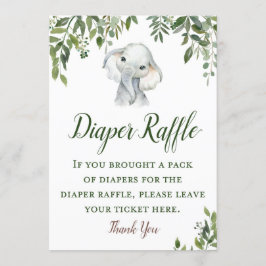 12x18 "Grüne Elefant Diaper Raffle Sign Size" Einladung