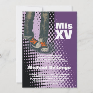 12x18 Grunge Sneaker Quinceanera Birthday Einladun Einladung