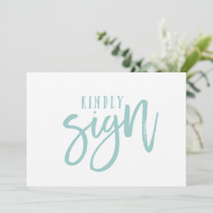 12x18 Guest Book Sign   Pinselstrich (helltürkis)
