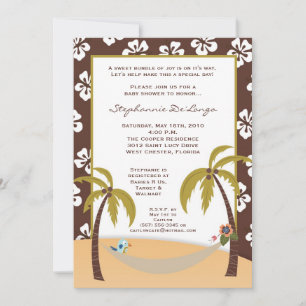 12x18 Hawaiian Hammock Toucan Babydusche Einladung