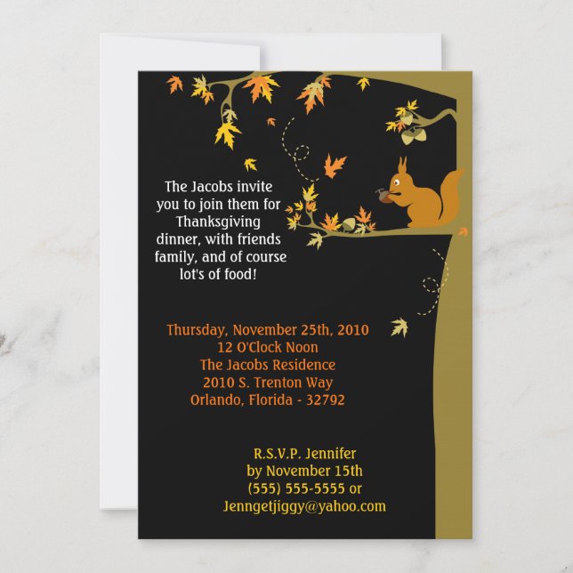 12x18 Herbstlaub Erntedank Party Einladung (Vorderseite)
