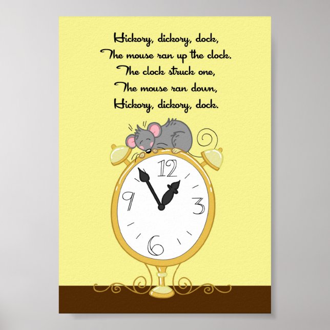 12x18 Hickory Dock Rhyme Kinder Zimmer Wand an Wan Poster (Vorne)