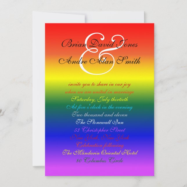 12x18 homosexueller Stolz-grundlegendes Papier des Einladung (Vorderseite)