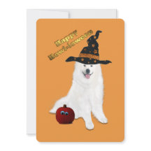 12x18 In. Flat Danke, dass du Card Halloween Samoy
