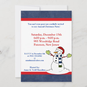 12x18 Jolly Winter Snowman Weihnachts-Einladung Einladung