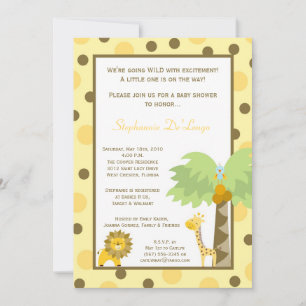 12x18 Jungle Safari Zoo Anima Kinderdusche Einladu Einladung