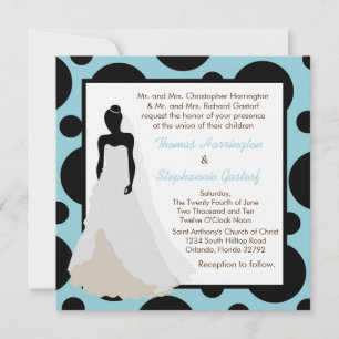 12x18 Light Blue Pok-a-Dot Hochzeit Einladung