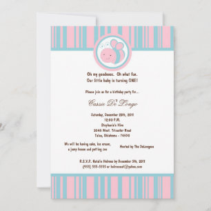 12x18 Light Pink Bumble Bee Birthday Party Einladu Einladung
