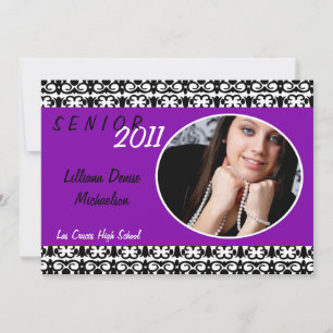12x18 Lila Damask Foto Senior Ankündigung