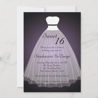 12x18 Lila Kleidung Sweet 16 Geburtstag Einladung