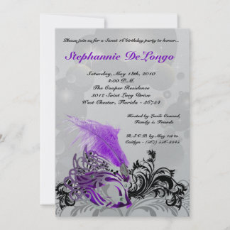 12x18 Lila Masquerade Sweet 16 Geburtstag Einladun Einladung
