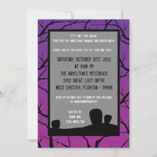 12x18 Lila Night Halloween-Party Einladung