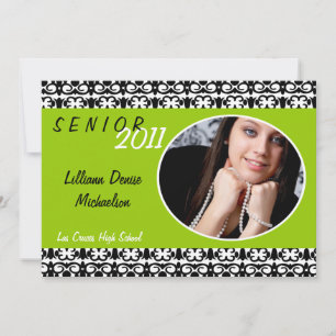 12x18 Lime Green Damask Foto Senior Ankündigung