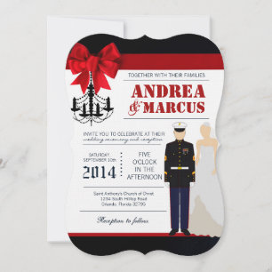 12x18 Marine Bride Uniform Wedding Einladung