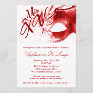 12x18 Maskerade-Maske 15 Quinceanera Einladung