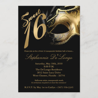 12x18 Masquerade Maske Sweet 16 Geburtstag Einladu Einladung