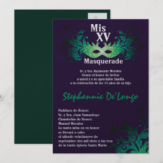 12x18 Masquerade Quinceanera Birthday Einladung