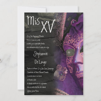 12x18 Masquerade Quinceanera Birthday Einladung