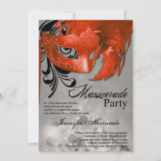 12x18 Masquerade Quinceanera Birthday Einladung