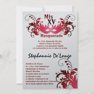 12x18 Masquerade Quinceanera Birthday Einladung