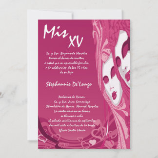 12x18 Masquerade Quinceanera Birthday Einladung