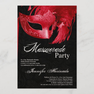12x18 Masquerade Quinceanera Birthday Einladung