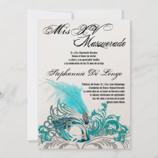 12x18 Masquerade Quinceanera Birthday Einladung