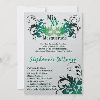 12x18 Masquerade Quinceanera Birthday Einladung