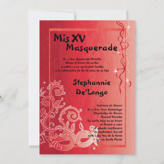 12x18 Masquerade Quinceanera Birthday Einladung