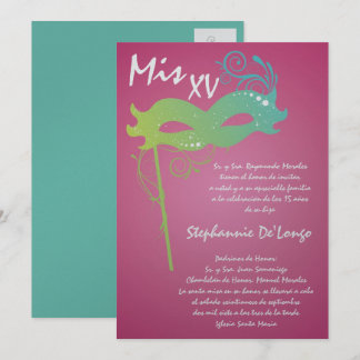 12x18 Masquerade Quinceanera Birthday Einladung