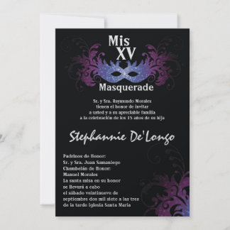 12x18 Masquerade Quinceanera Birthday Einladung
