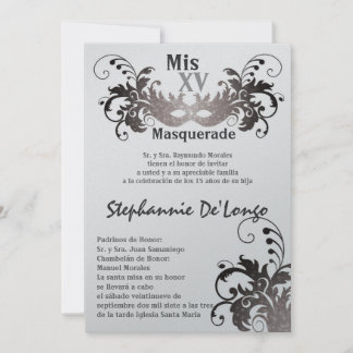 12x18 Masquerade Quinceanera Birthday Einladung