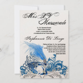 12x18 Masquerade Quinceanera Birthday Einladung