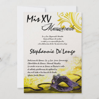 12x18 Masquerade Quinceanera Birthday Einladung