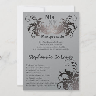 12x18 Masquerade Quinceanera Birthday Einladung