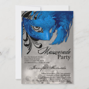 12x18 Masquerade Quinceanera Birthday Einladung
