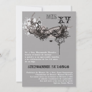 12x18 Masquerade Quinceanera Birthday Einladung