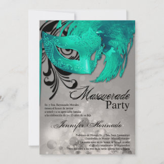 12x18 Masquerade Quinceanera Birthday Einladung