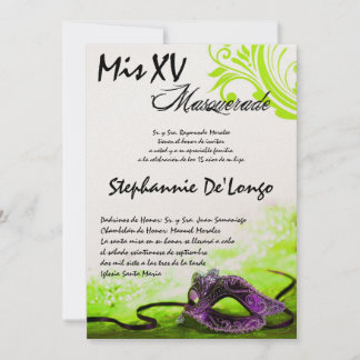 12x18 Masquerade Quinceanera Birthday Einladung