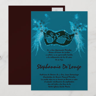 12x18 Masquerade Quinceanera Geburtstag Einladung