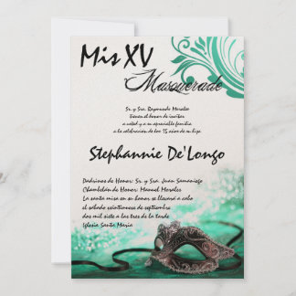 12x18 Masquerade Quinceanera Geburtstag Einladung