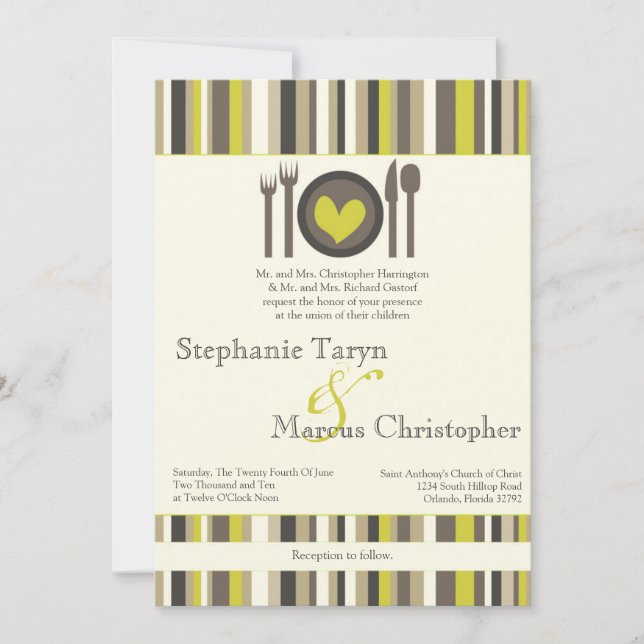 12x18 Modern China Tellers Abendessen Hochzeit Ein Einladung (Vorderseite)