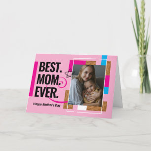 12x18" Modern Custom Foto Mother's Day Card for Ma Karte
