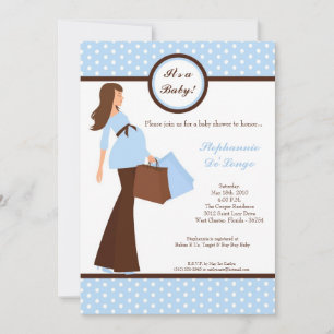 12x18 Modern Mod Mama Shopping Baby Shower Einladu Einladung