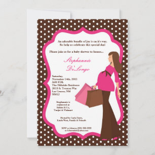 12x18 Modern Mod Mama Shopping Baby Shower Einladu Einladung