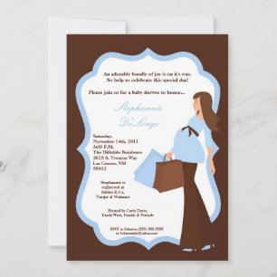 12x18 Modern Mod Mama Shopping Baby Shower Einladu Einladung